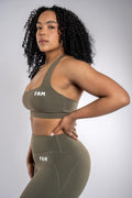 FAM olive green sport bra