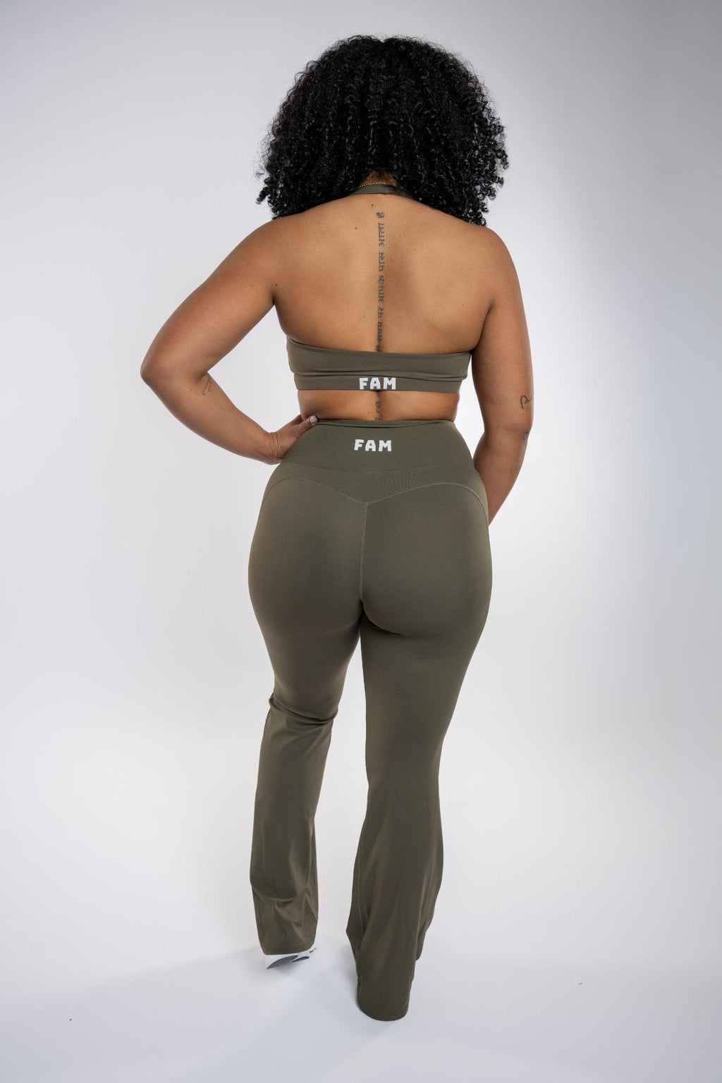 FAM olive green sport bra