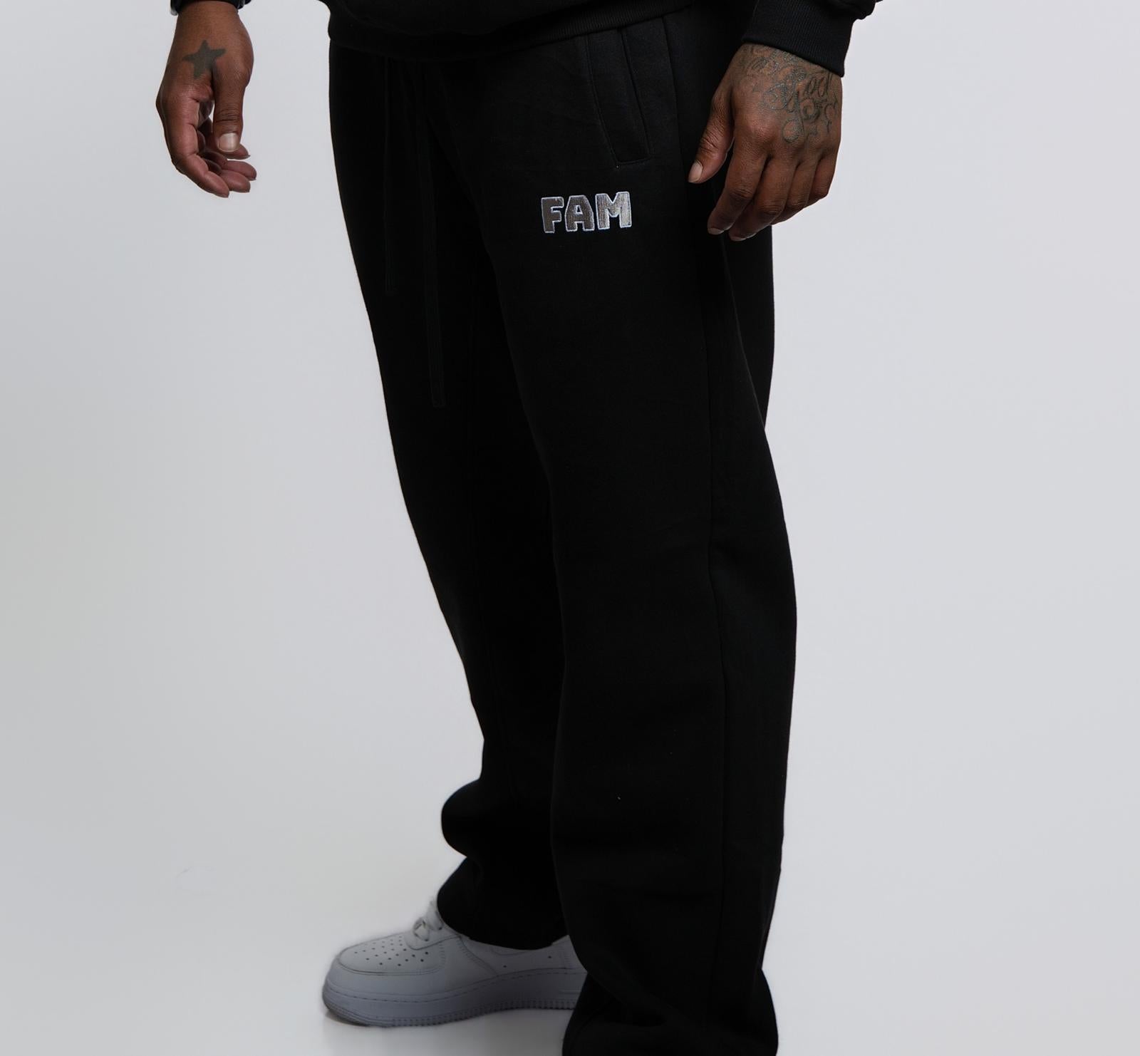 FAM Black Fleece Straight Pants