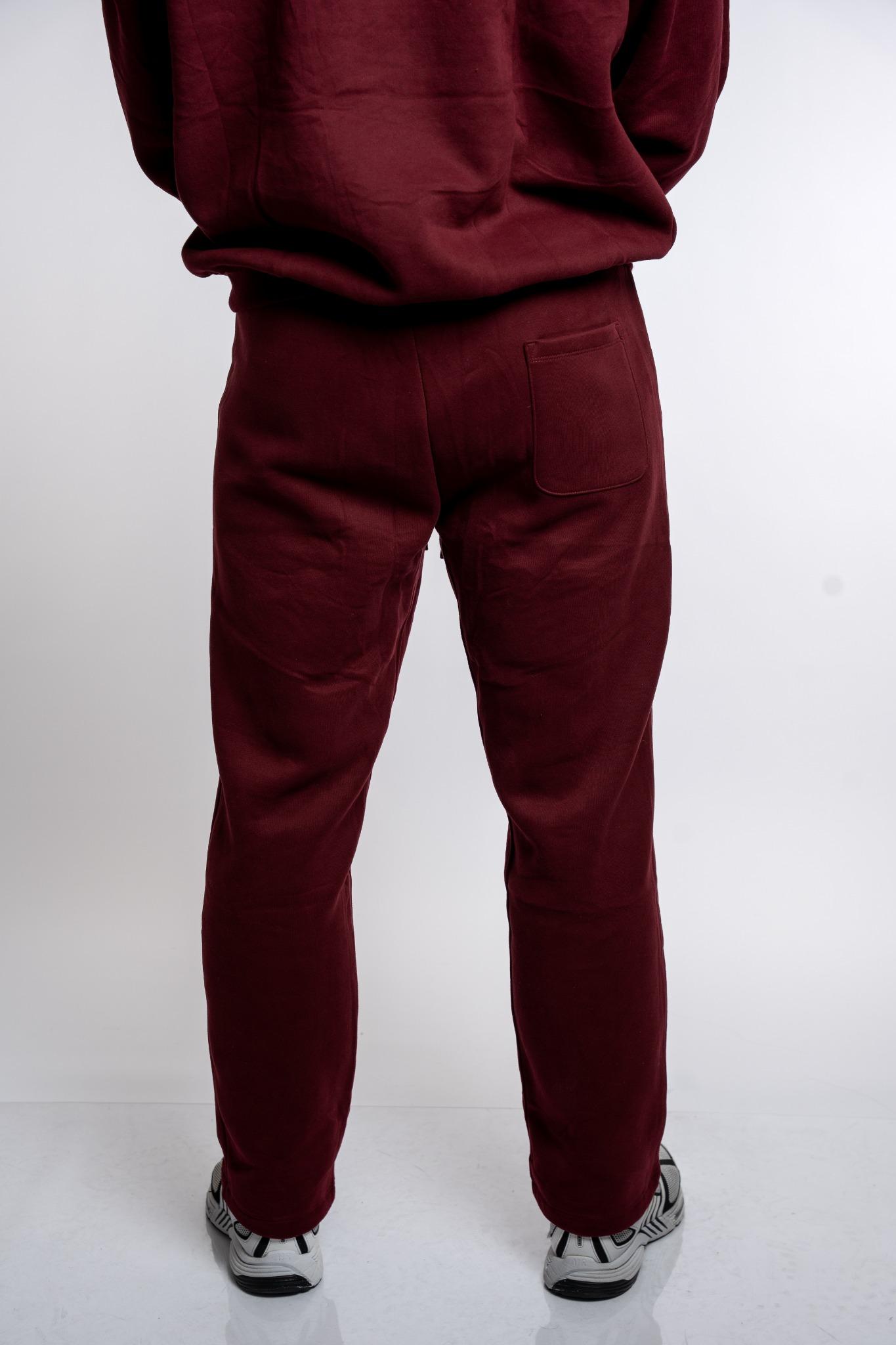 FAM Red Fleece Straight Pants