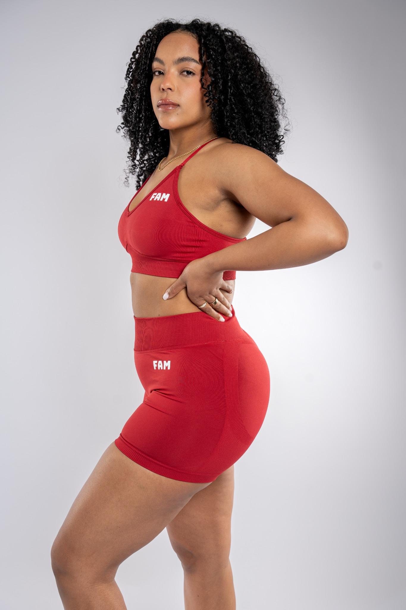 FAM red sport bra