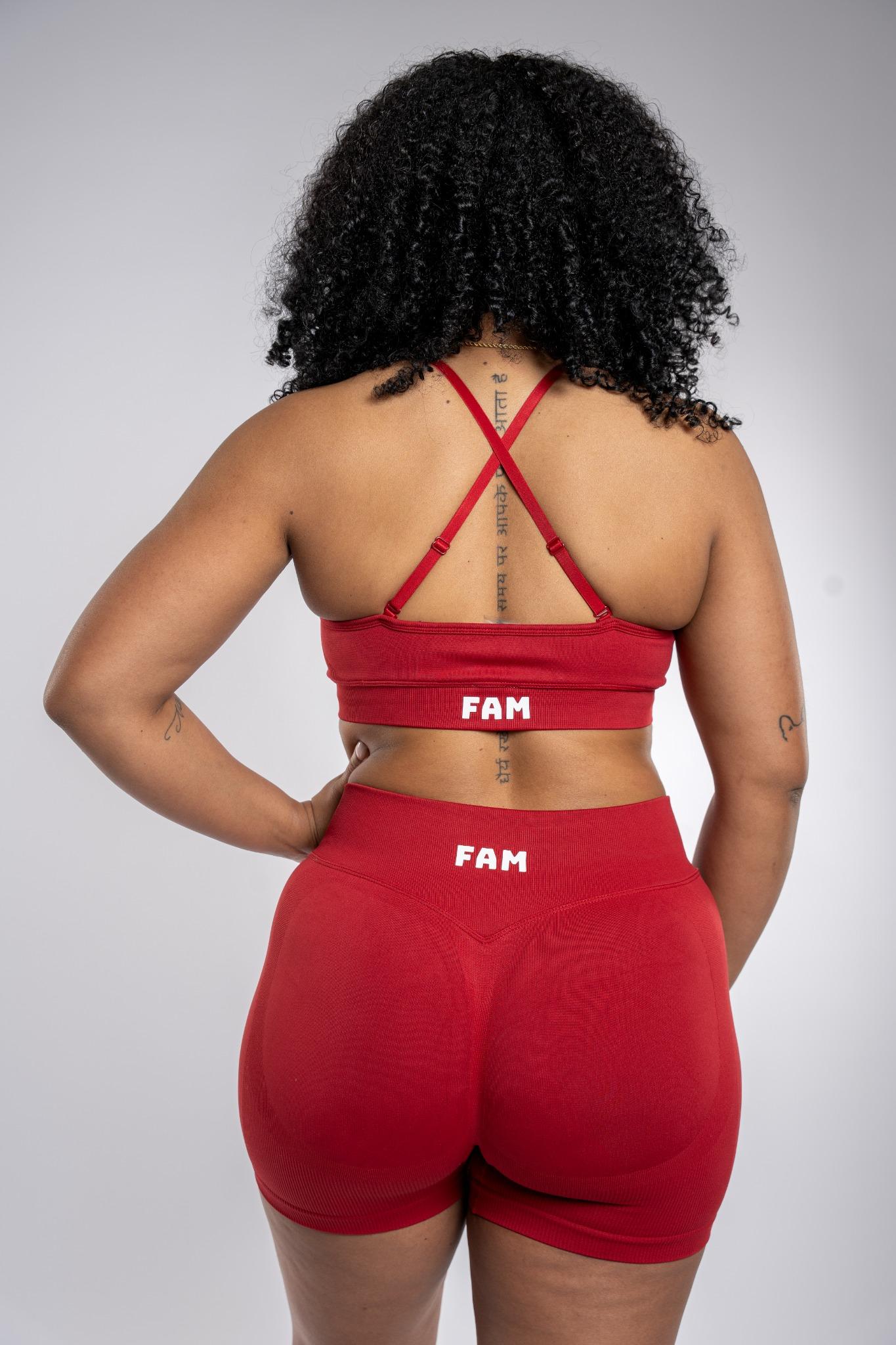 FAM red sport bra